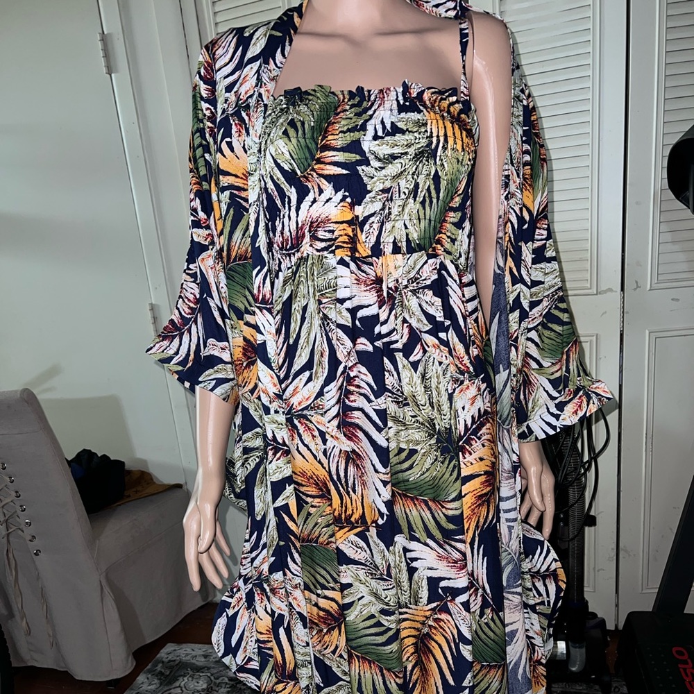 Nice summary floral dress with a cardigan size small